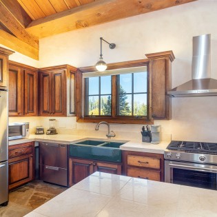 picture perfect mountain village guest house kitchen