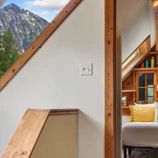 2.3 telluride town charm stairwell picture window primary bedroom