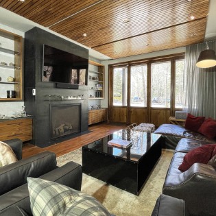 telluride parkside retreat living room fireplace