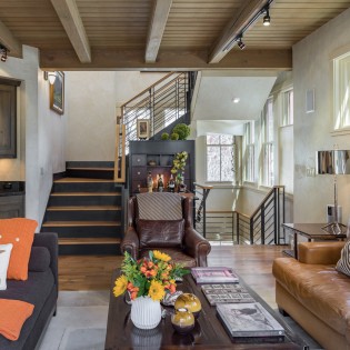 Telluride River Bliss Living Room to Stairs