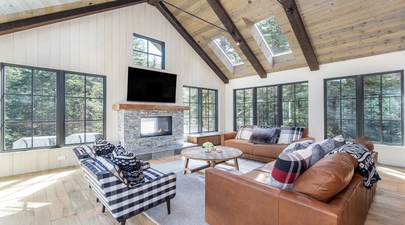 mountain modern rustic mountain village living room