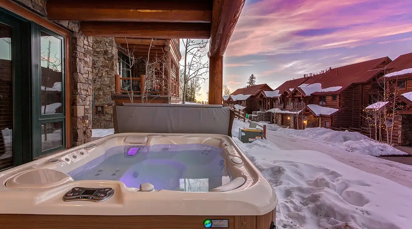 9.2 tristant 125 mountain village hot tub sunset