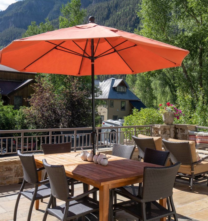 east end patio umbrella Amish Finch 7' Sunbrella This large outdoor umbrella is a great way to provide shade for your patio and guests while complementing your sense of style and color East End Estate | Telluride