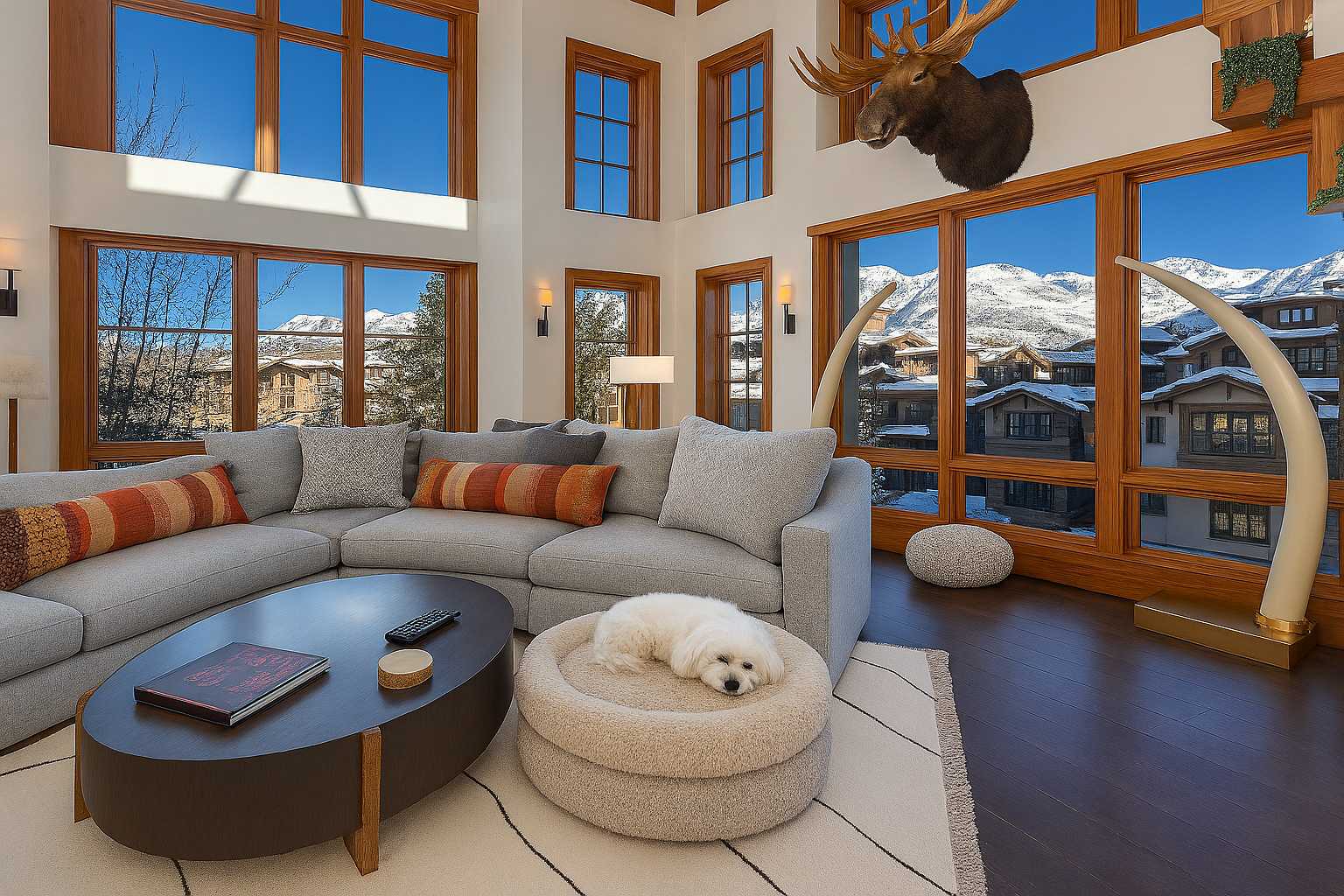 Dog napping in luxury Telluride Home Rental Bring my pet luxury rental Telluride